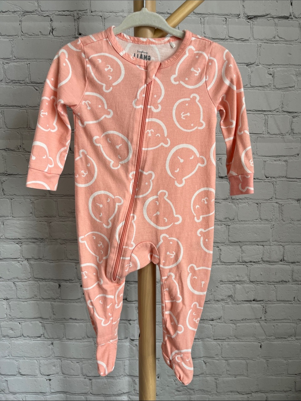 ⭐️⭐️ PICK 5 / $20 Laughing LLama Bear-Print One-Piece Footed Pajamas